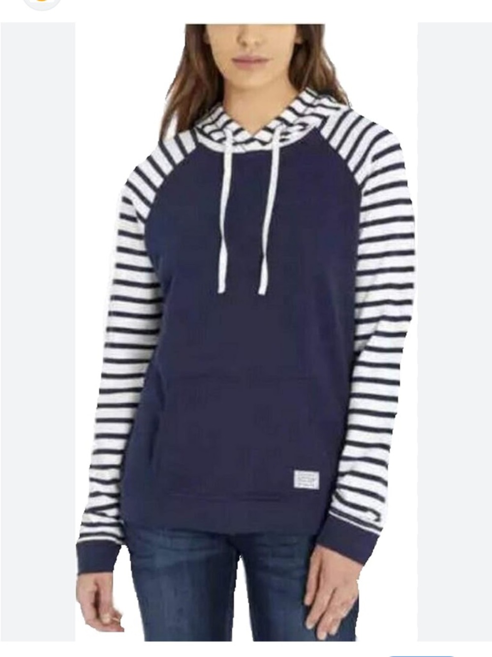 Orvis Navy Pullover Hoodie with White Stripes